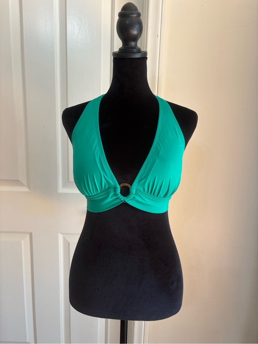 Tommy Bahama Teal Halter Bikini Top wwith Center Ring